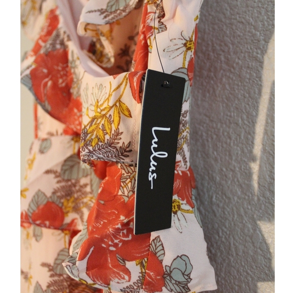 Fleur-Evermore Blush Pink Floral Ruffled Dress NWT - Picture 8 of 8